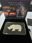 Animals Of Africa  Black Rhino 1 Oz Silver Rhino Shaped Coin 2022 Pamp Rev Proof