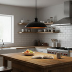 Vintage Black Single Light Pendant Light Industrial Hanging Ceiling Lamp - Home