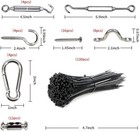 164ft Vinyl-coated 304 Stainless Cable Outdoor String Lights Hanging Kit