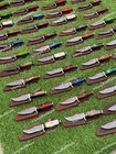 Wholesale Lot Of 20 Damascus Steel Handmade 6   Skinner Hunting Knives W sheaths