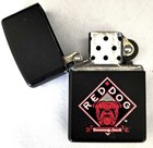 Vintage Zippo Red Dog Lighter Black Metal Collectible With Case Uncommonly Smoot