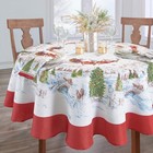 Elrene Home Fashions Santa Snowy Sleighride 84  X 60   oval   Multi Color