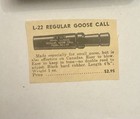 Vintage P s  Olt L-22 Regular Goose Call With Antique Print Ad Euc