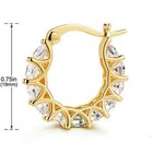 2x 925 Silver gold Hoop Earrings Women Fashion Cubic Zirconia Wedding Jewelry