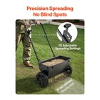 Uimoso 50lb Walk-behind Push Spreader With Adjustable 10 Settings For Lawn Care