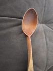 Vintage Hand Carved Wooden Spoon Folk Art Decorative Floral Pattern Treenware