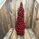 Pottery Barn Faux Potted Berry Cluster Cone Tree 24    Red  holiday Christmas