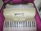 Crucianelli Accordion Pancordian W straps   Case Working Condition White Pearl