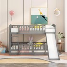 Low Bunk Bed With Slide And Fence Twin full Size Platform Bed Wooden Bed Frames 