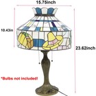Tiffany Style Table Lamp Geometric Colors Style Stained Glass 23 6 h 16 w