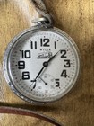 Vintage Wyler Pocket Watch Train Motif Railroad 1942 Collectible