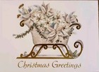 Vintage Christmas Carraige Holiday Greeting Card Nos