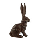 Large Cast Iron Bunny Statue     10 5  Tall Rustic Rabbit Garden Or Home Decor