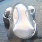 Pottery Barn Large Aluminum Frog Shaped Trinket Container W lid