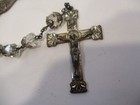 Vintage Sterling Silver Crystal Bead Rosary Cross Crucifix Necklace