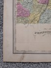Antique 1840 Pennsylvania Map By Jeremiah Greenleaf With Original Hand Coloring