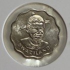 1974 Swaziland 20 Cents Elephant King Sobhuza Ii Africa Wildlife Coin Animal