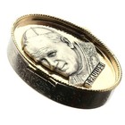 Pope John Paul Ii Gold-tone Oval Rosary Box pill Box Made In Italy