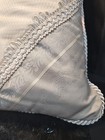 Croscill Boudoir  Decor Throw Pillow Cream Satin Button Tufted Square  Nwot