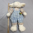 Dan Dee Collectors Choice 18inch Lamb Plush Stuffed Animal Overalls Vtg