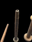 Wood Spool Lot 8 -9  Sewing Thread Brown Wooden Vintage Antique Industrial Metal
