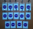 Nasa Apollo Program - Clip-on Id Photo Pass Badge Set Prop Collection