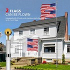 Heavy Duty Flag Pole  25ft 12 Gauge Extra Thick Aluminum Flagpole Kit  100mph Wi
