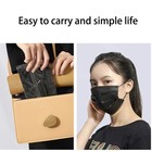 50 Pcs Disposable Black Face Masks 3-layer Anti-dust Mouth Masks Individual Pack