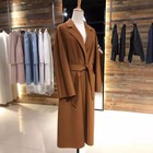 Womens Double-sided Cashmere Woolen Autumn Winter Lace-up Coat