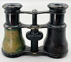 Antique Lemaire Paris Brass   Leather Clad Opera Glasses