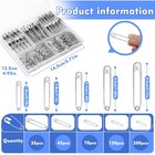 Mnuizu 500 Pcs Safety Pins Bulk  5 Sizes Silver Small And Large Safety Pins F   