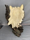 Grey Wolf Sculpture 17 In Resin