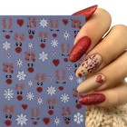 7 Sheets Christmas Nail Art Stickers 3d Self-adhesive Snowman Bell Elk Snowman