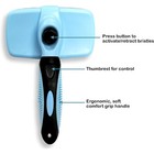 Pets First Self Cleaning Slicker Brush For Dogs   Cats Safe   Fine Bristles