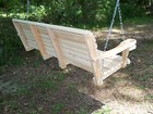 5ft Reg Cypress Wood Porch Swing With Cup Arms  Springs   Chains Made In Usa