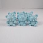 Miniature Teddy Bears Pink Blue Lot 12 Vintage Plastic 1  Tall Figures Crafts