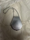 Antique 1920s Dance Compact Wrist Chain Powder Rouge Mirror Art Deco 