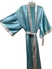 Vintage Retro Art Deco Kimono Sleeve Size M Silky Satin Robe Made In Usa New Nos