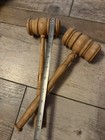 Set 2 Vintage Wood Gavel - Judge Costume Prop Decor Display Lawyer Gavels Wooden