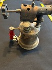 Vintage Antique Brass Blow Torch Wood Handle Untested-preowned