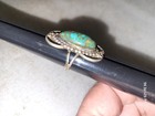 Vintage Navajo Sterling Silver   Turquoise Signed Ring Size 6 Roy Vendever