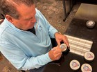 Mike Eruzione Autographed 1980 Usa Olympic Miracle On Ice Puck    80 Gold    Jsa Coa