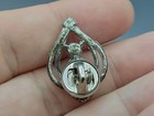 Vintage Art Deco Rhinestone Silver Tone Pin Brooch