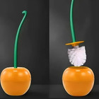 1pc Plastic Cherry Shape Toilet Brush Holder Set Creative Bathroom Tool - New