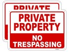 Large No Trespassing Signs Private Property Metal 10x14 Aluminum Uv Ink Print   