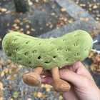 Jellycat Amusable Green Sour Pickle Plush Toy Cute Collectible Soft Stuffed Doll
