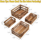 Large Wooden Crates Set Of 4 Decorative Storage Box With Handles  Rustic Torched