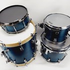 Custom 4-piece Solid Maple Drum Set Robert R Keller Drum Shells Blue Green Teal