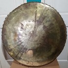 Huge Antique Moroccan Islamic Round Brass Tray Hand Tooled Moorish Mughal Design