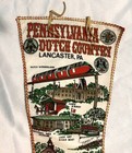Vintage Pennsylvania Dutch Country Lancaster Dutch Wonderland Pennant Flag White